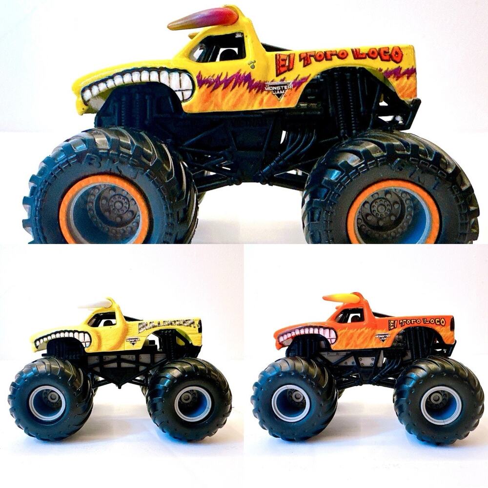 Hot Wheels Monster Jam Die-Cast Truck El Toro Loco 1:64‎ Scale Lot Of 3 Car Toys